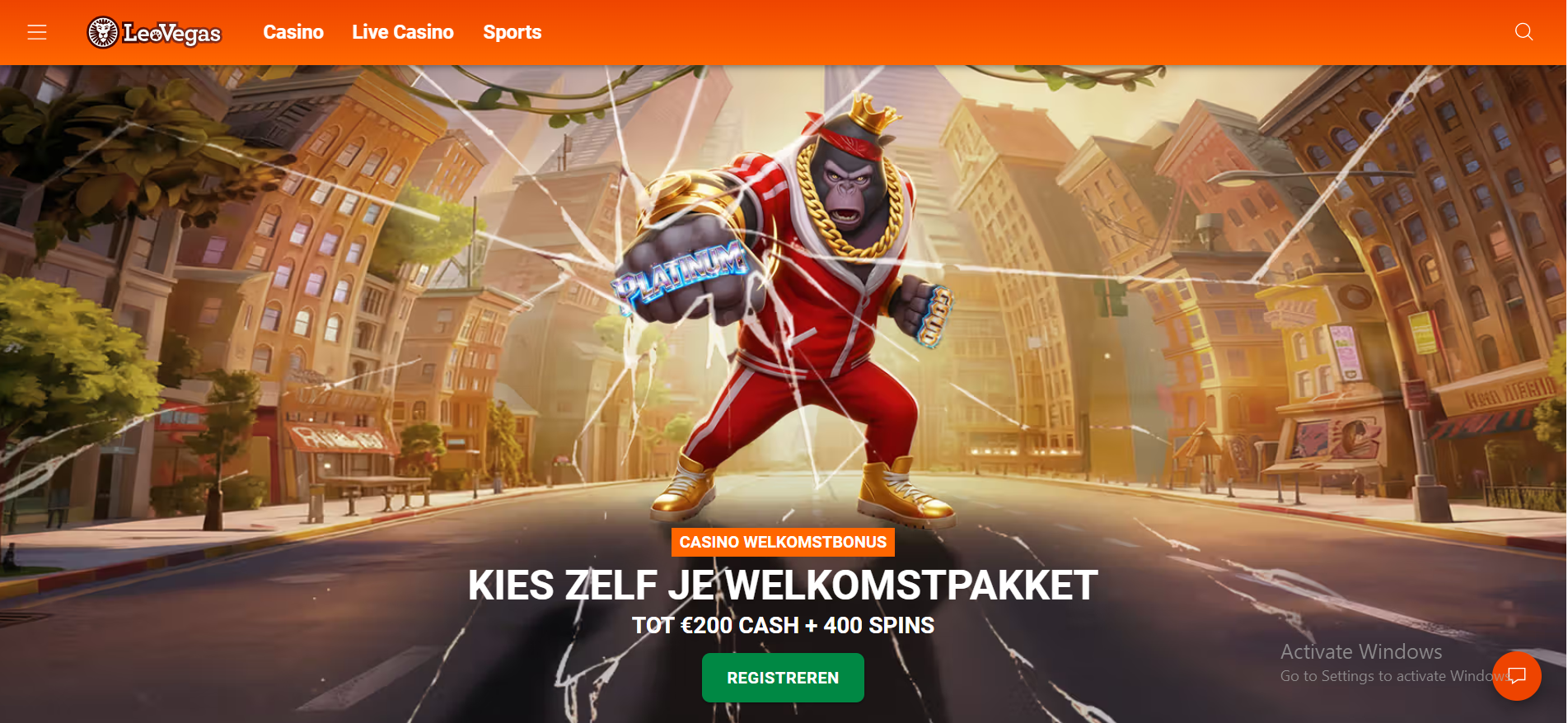 LeoVegas homepage screenshot captured June 2026