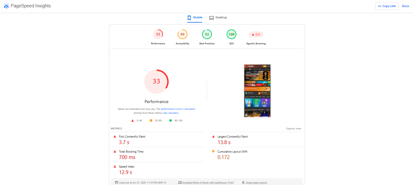 10Sports mobile view