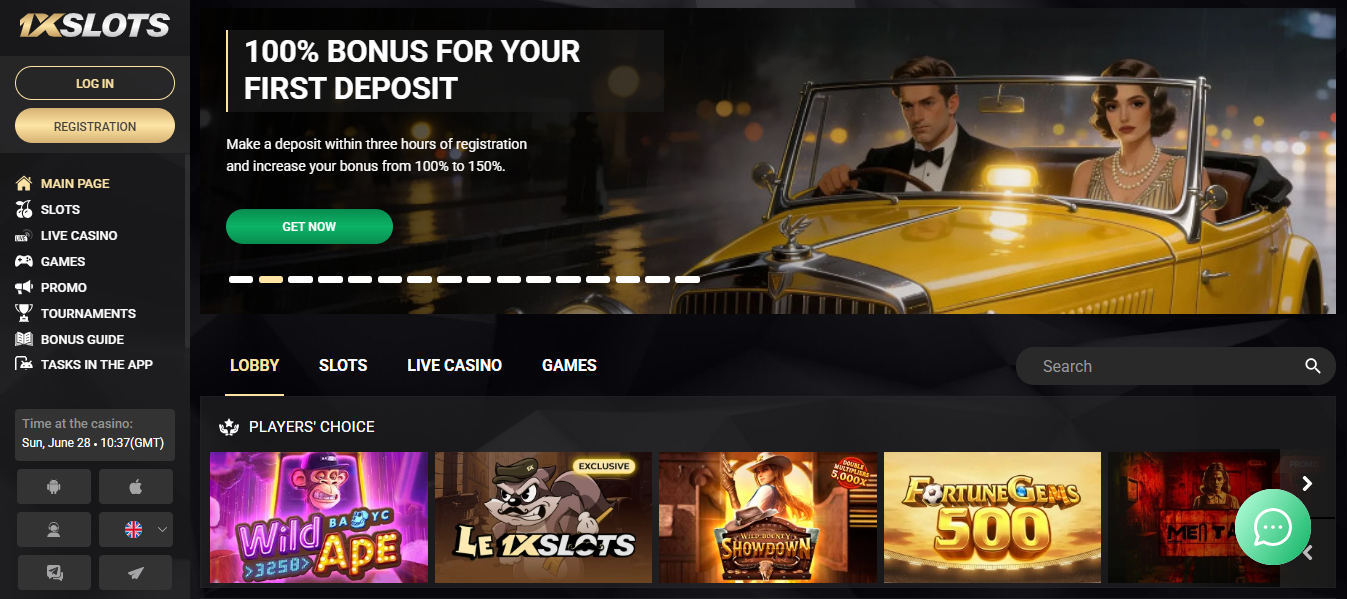 1xSlots welcome bonus headline