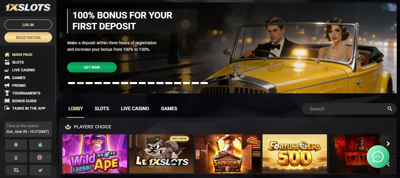 1xSlots welcome bonus headline