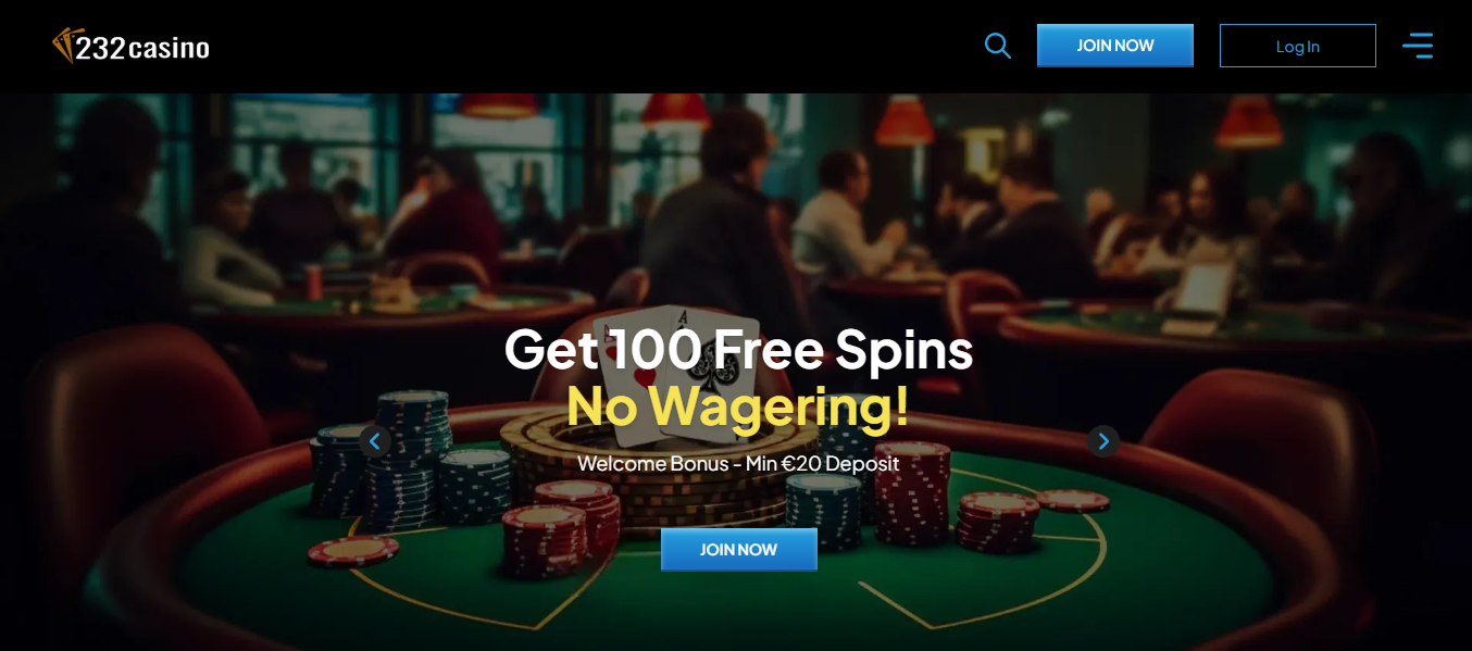 232Casino homepage