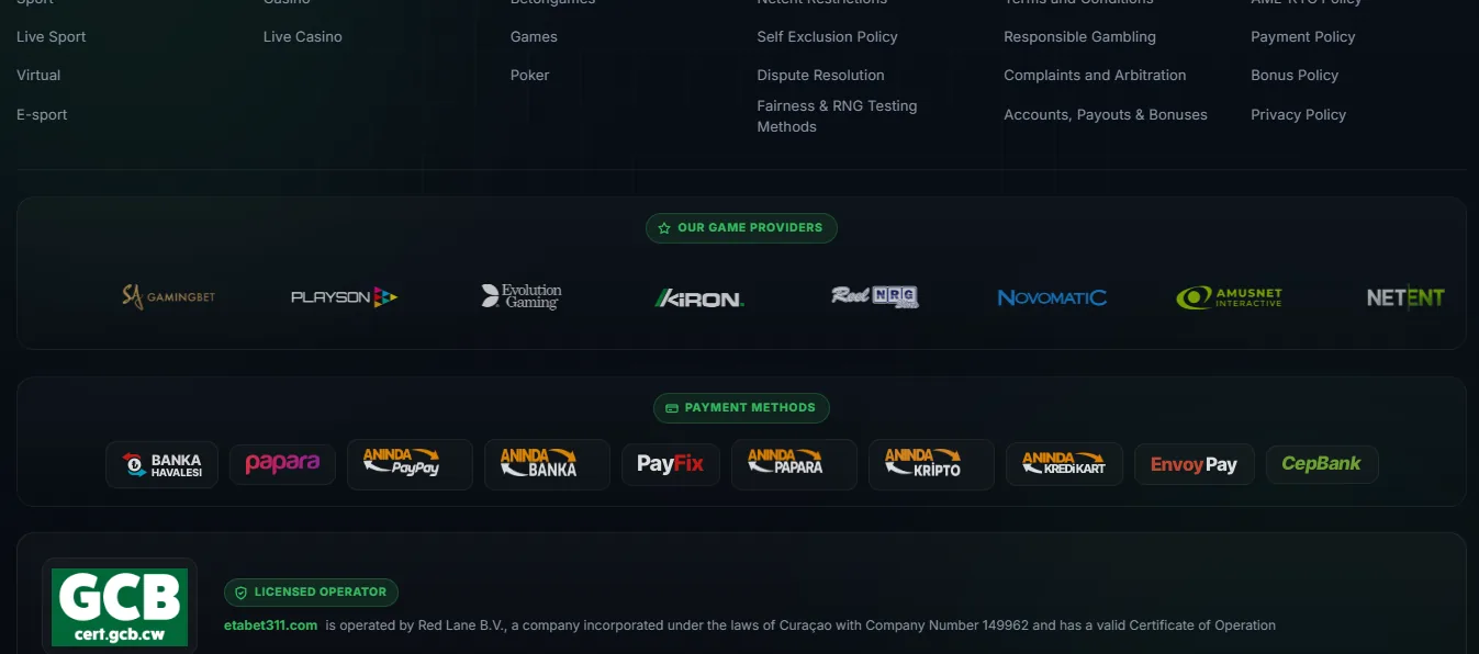 Etabet deposit and payment methods