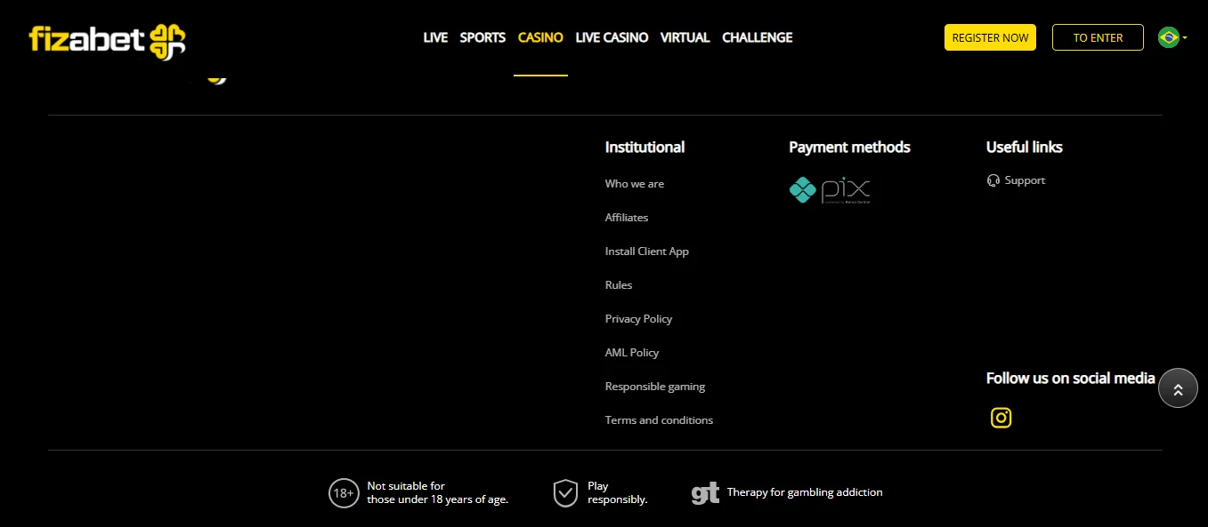 Screenshot of Fizabet's live chat support window