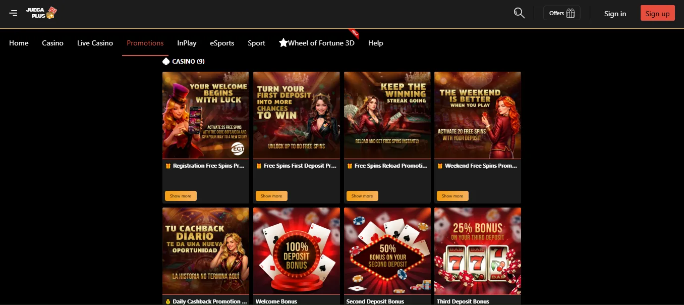 Juega Plus welcome and World Cup bonus