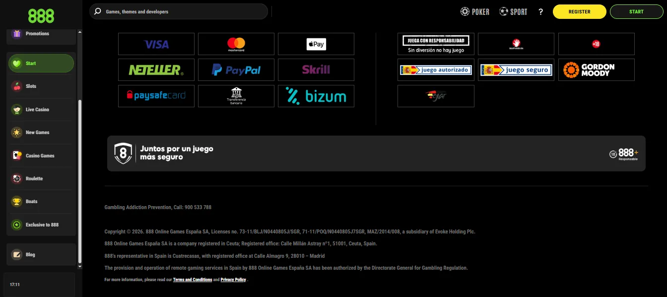 Screenshot of 888 Casino's live chat support window