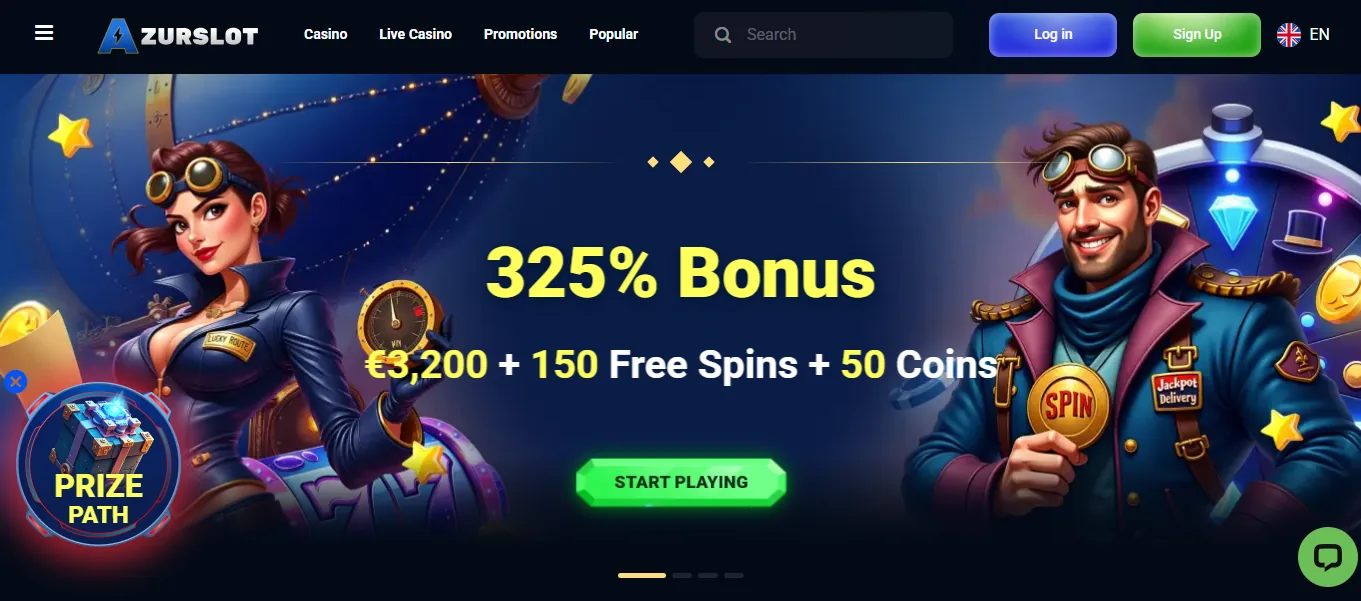 Screenshot of AzurSlot's homepage