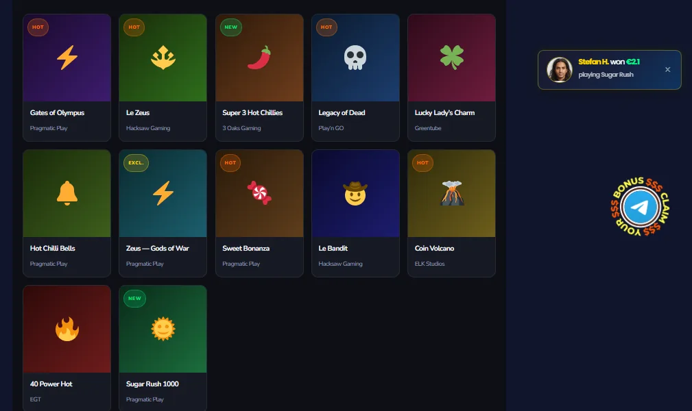 Screenshot of Beef's games lobby