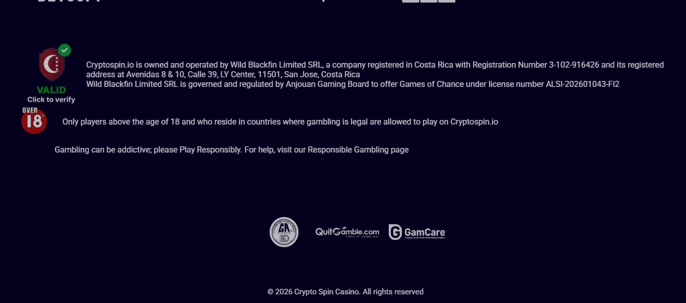 Footer Licence screenshot