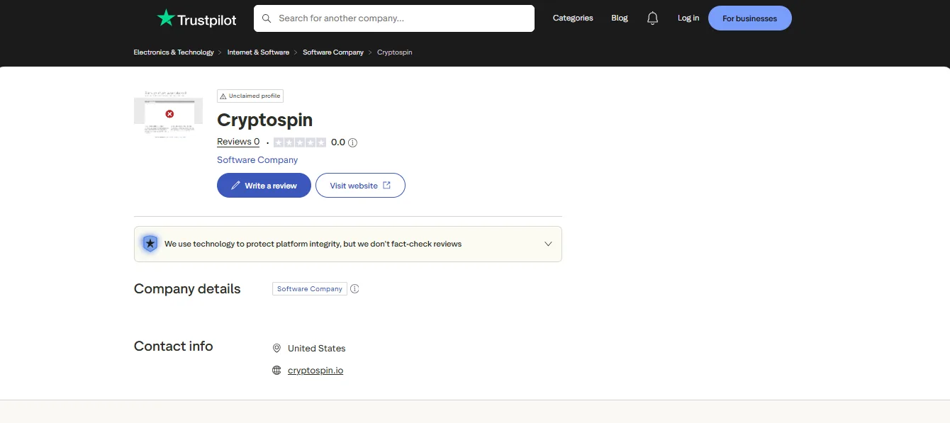 Trustpilot Overview screenshot