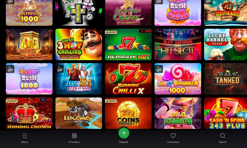 Screenshot of Lex's games lobby