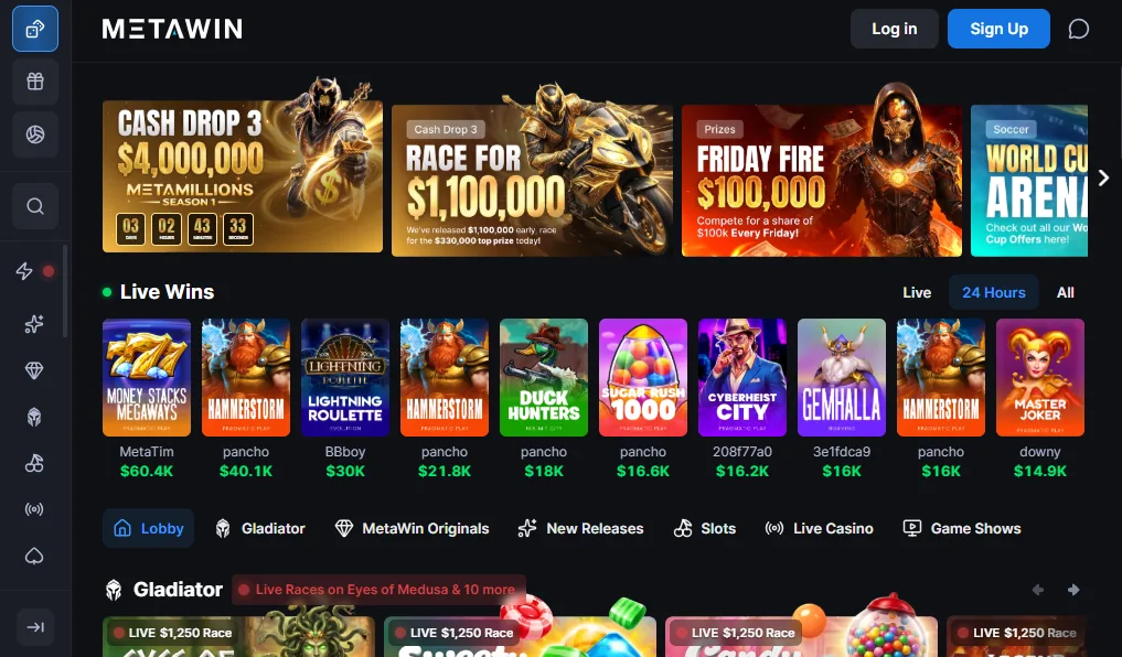 Screenshot of MetaWin's homepage