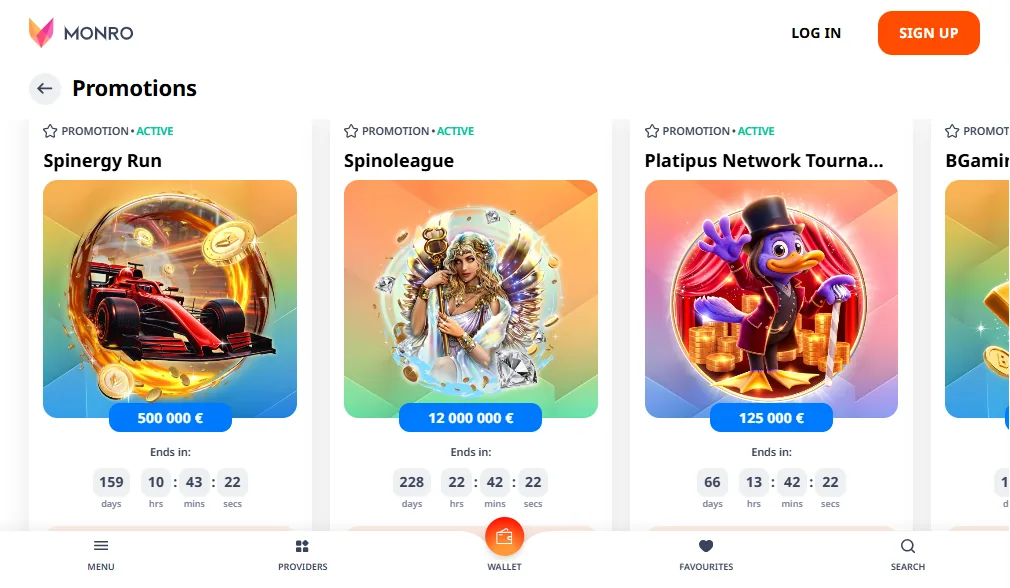 Screenshot of Monro's welcome bonus offer