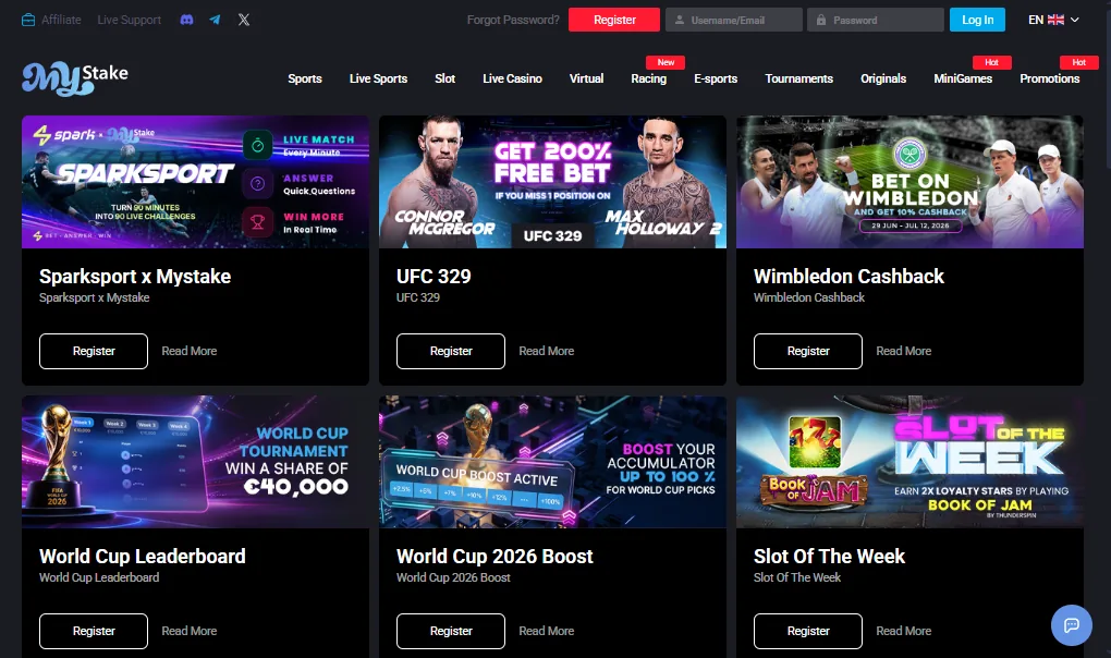 Screenshot of MyStake's welcome bonus offer