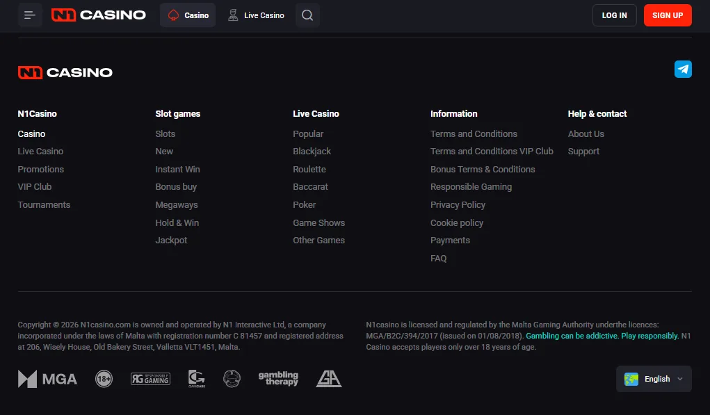 Footer Licence screenshot
