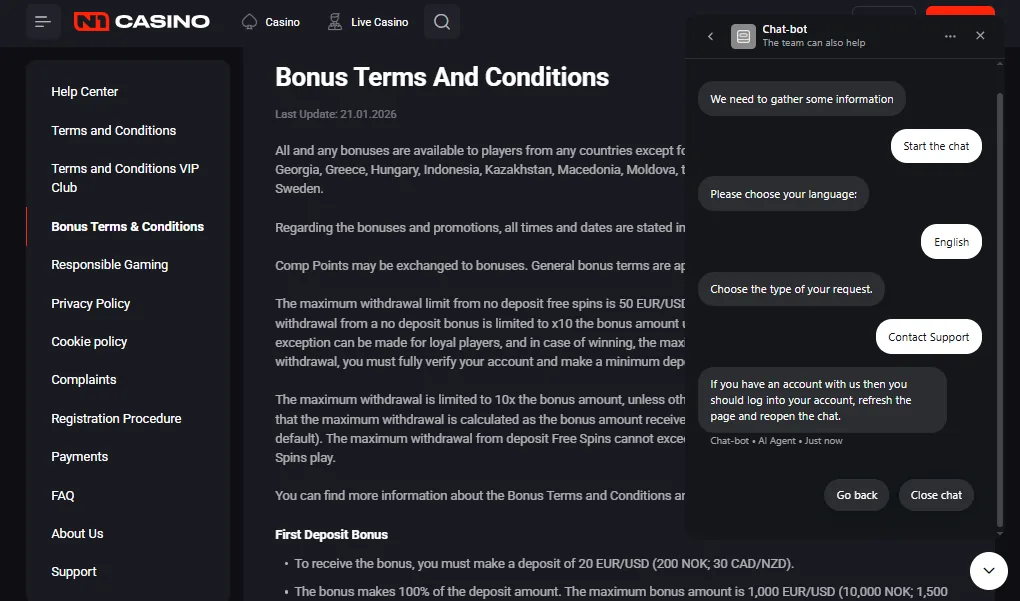 Live Chat screenshot