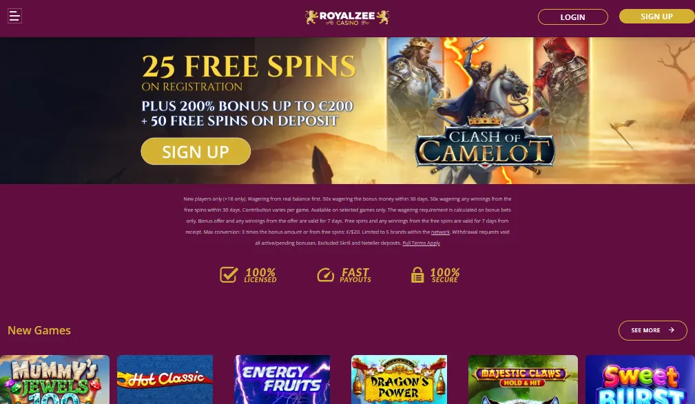 Screenshot of Royalzee's homepage