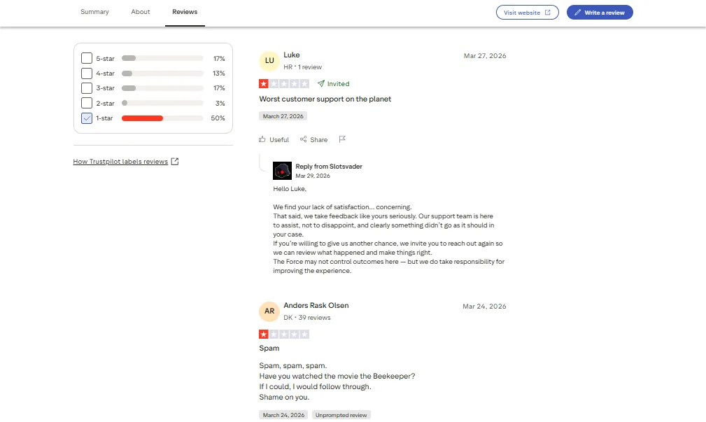 Trustpilot Negative screenshot