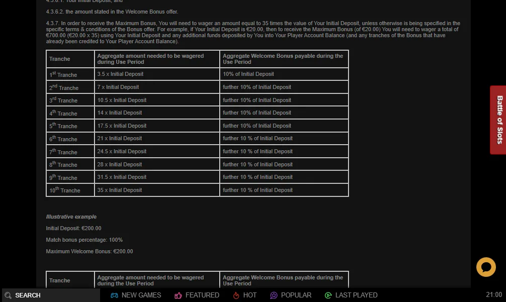 Screenshot of Videoslots's cashier and payment methods