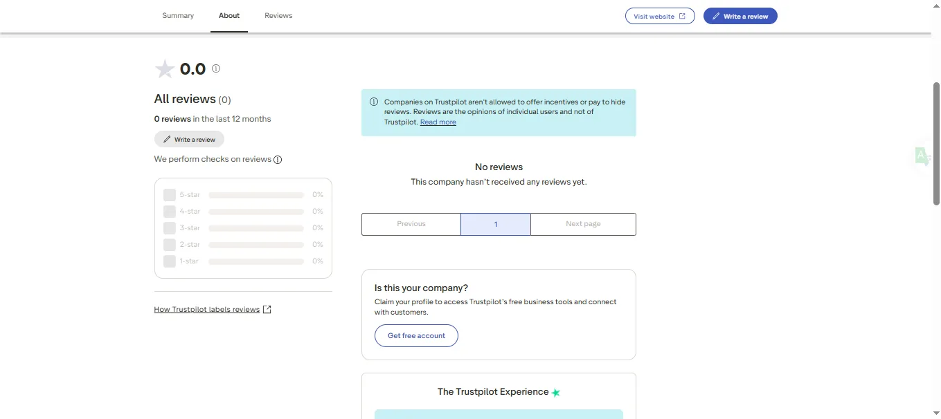 Screenshot of AAJogo's negative Trustpilot review