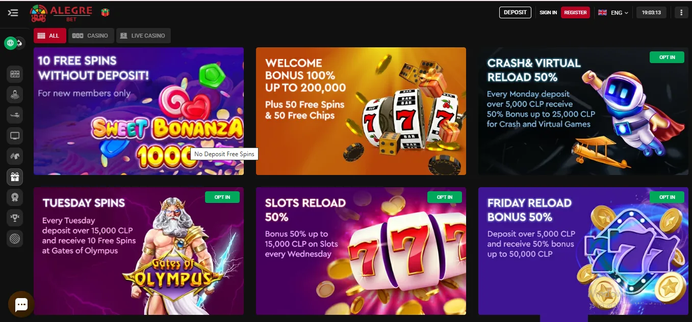 Screenshot of Alegrebet's welcome bonus offer