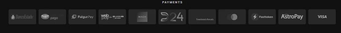 Screenshot of Alegrebet's cashier and payment methods