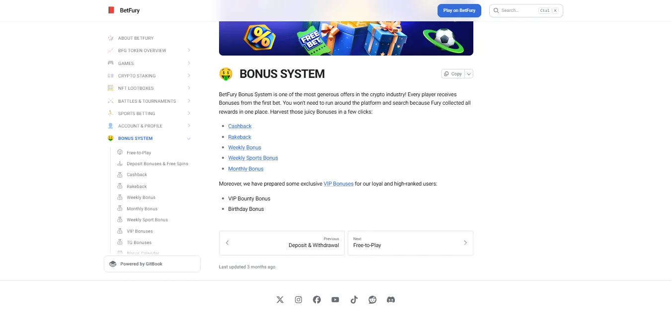 Screenshot of BetFury's bonus terms and wagering requirements