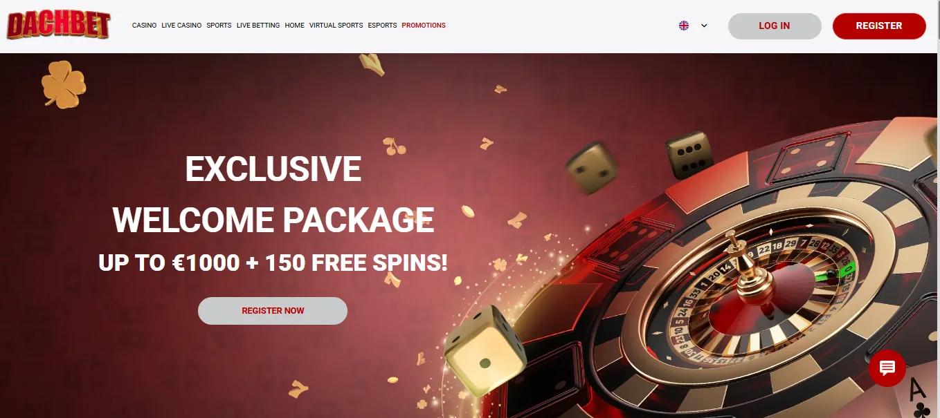 Screenshot of Dachbet's homepage