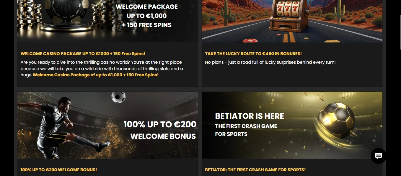 Screenshot of Emirbet's welcome bonus offer