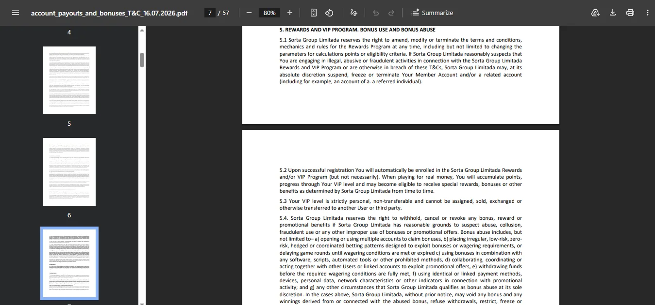 Screenshot of Fairspin Casino's bonus terms and wagering requirements