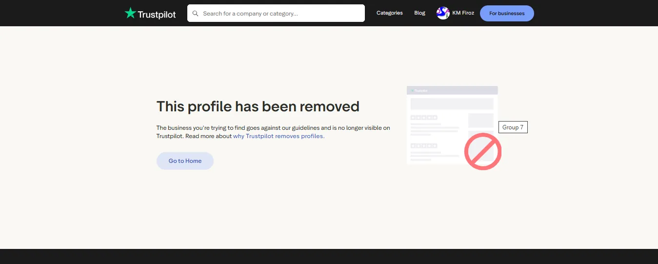 Screenshot of FestivalPlay's Trustpilot rating overview