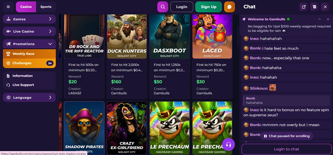 Screenshot of Gambulls's welcome bonus offer