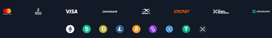 Screenshot of Gangsta Casino's cashier and payment methods
