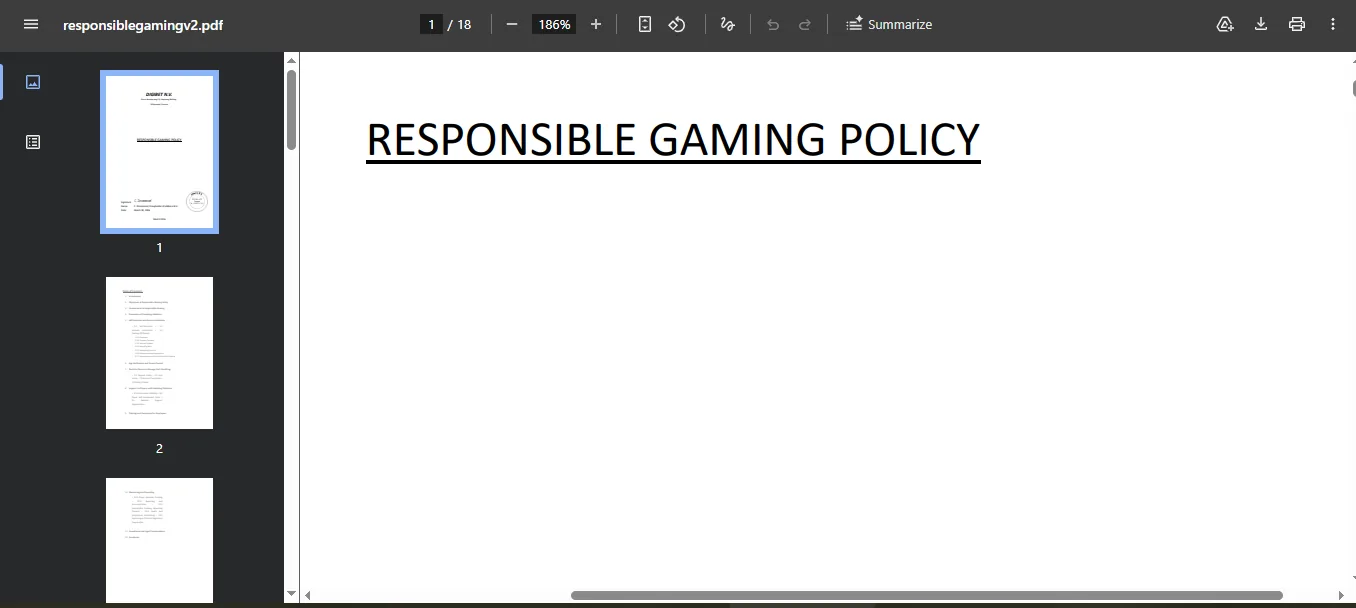 Screenshot of Goalbet's responsible-gambling tools