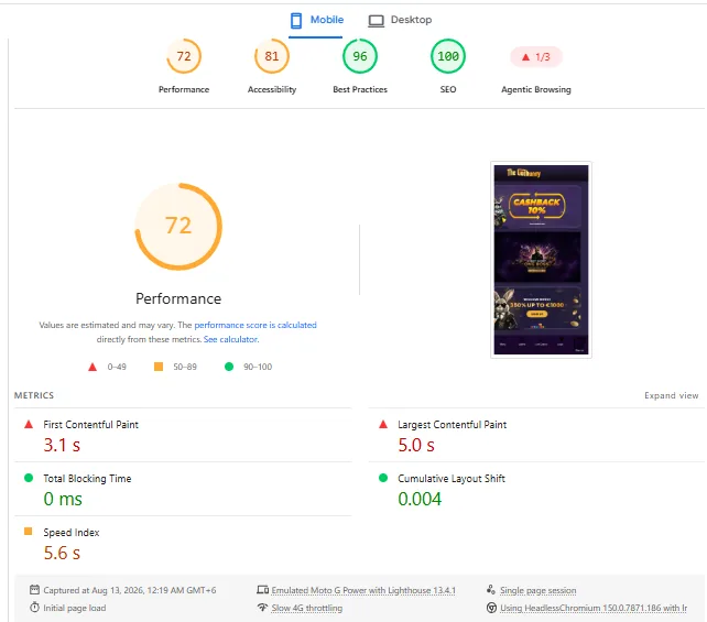 Screenshot of GodBunny's mobile views