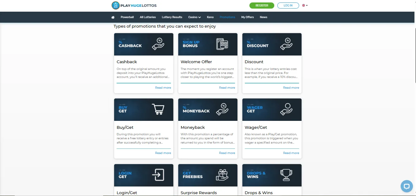 Screenshot of Grandes Loterías's welcome bonus offer