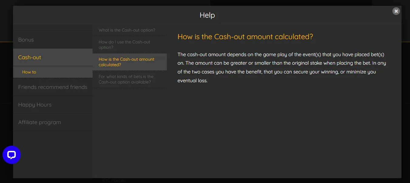 Screenshot of HornetBet's withdrawal section and limits