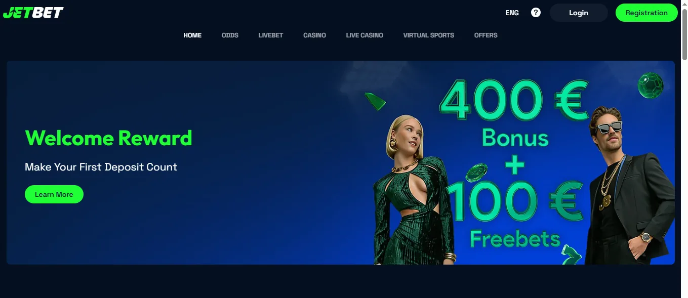 Screenshot of Jet bahis's homepage