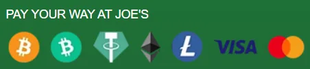 Screenshot of Joe Fortune's cashier and payment methods