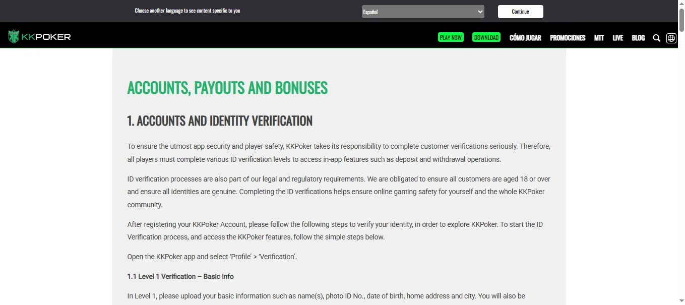 Screenshot of KK Poker's bonus terms and wagering requirements