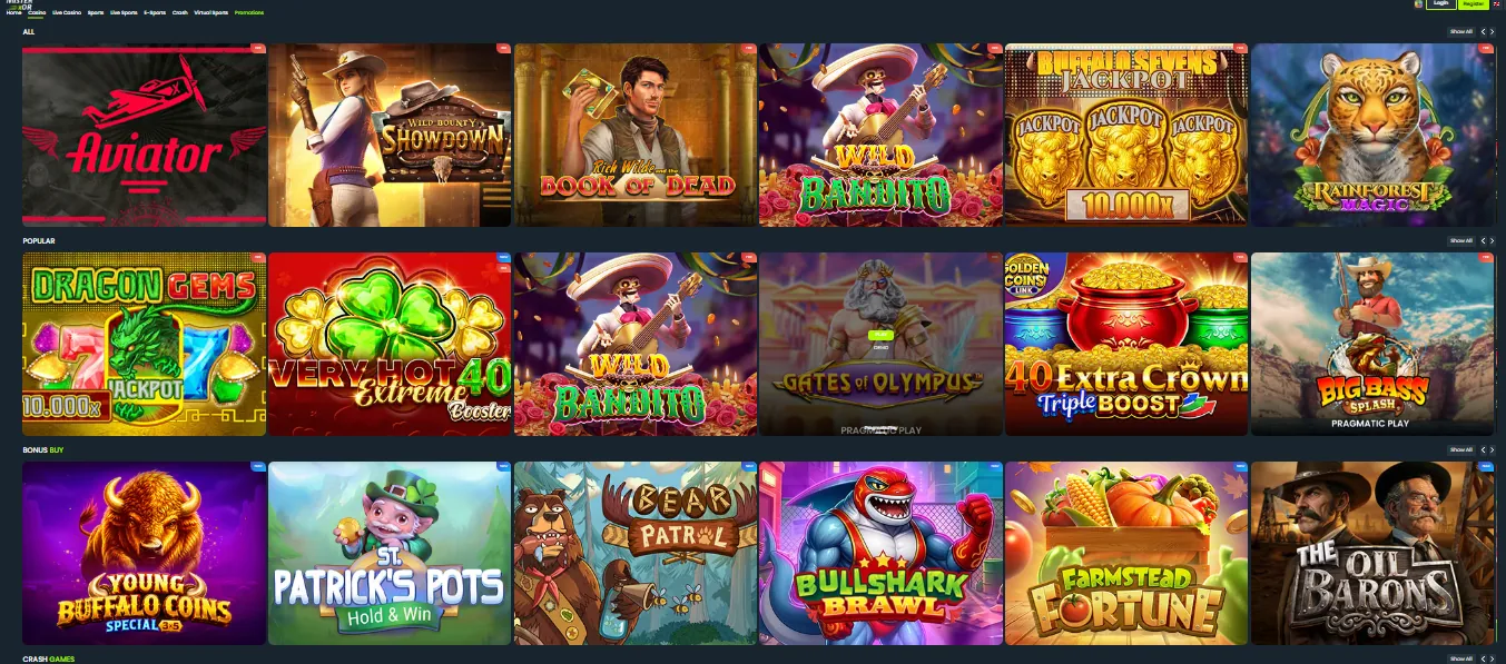 Screenshot of MisterXor's games lobby