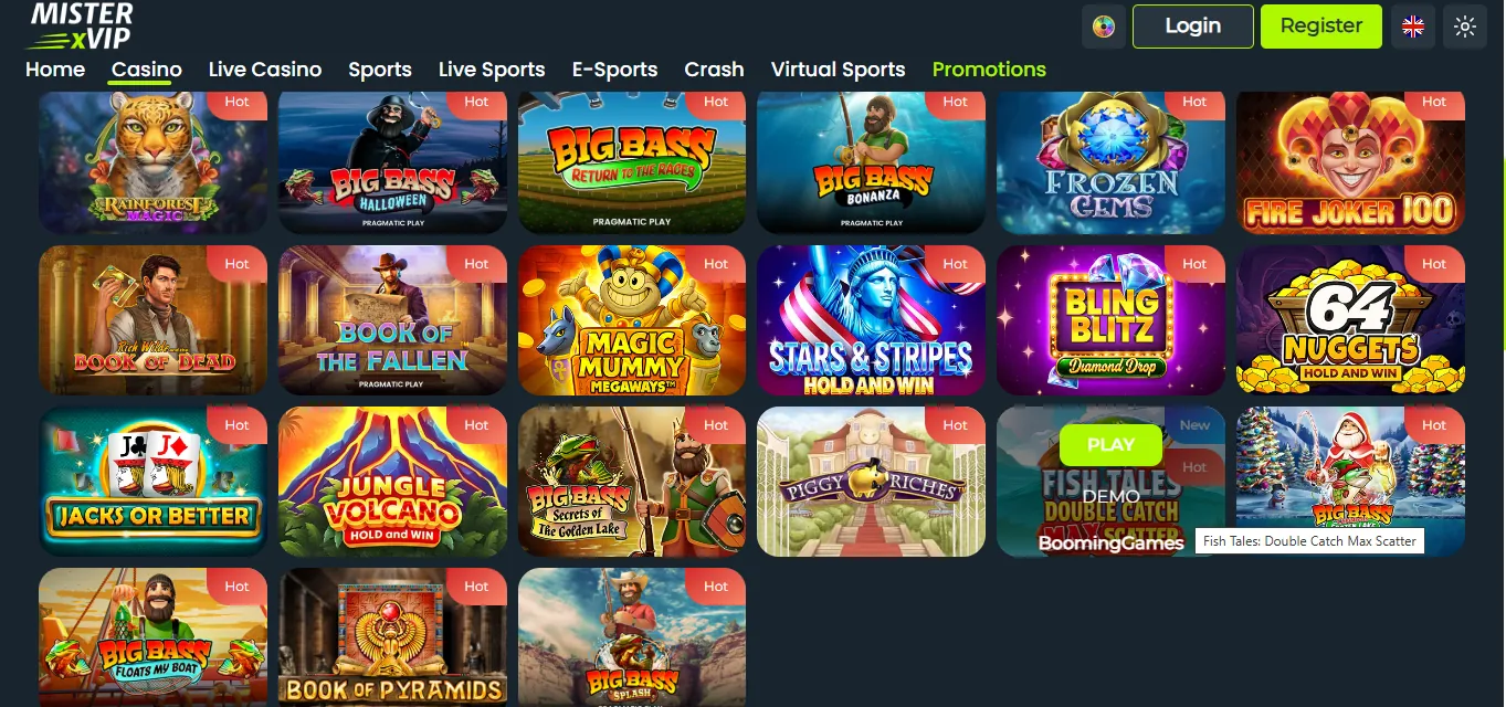 Screenshot of MisterXvip's games lobby