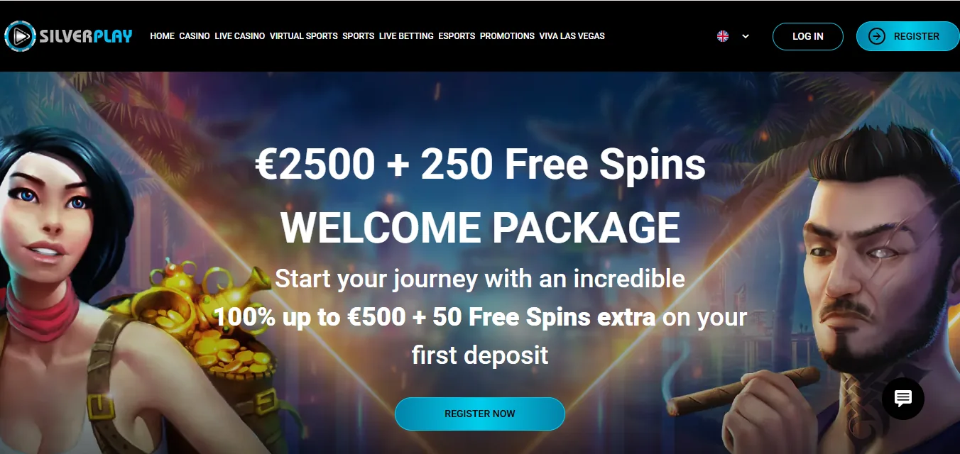 Screenshot of Silver Play's homepage