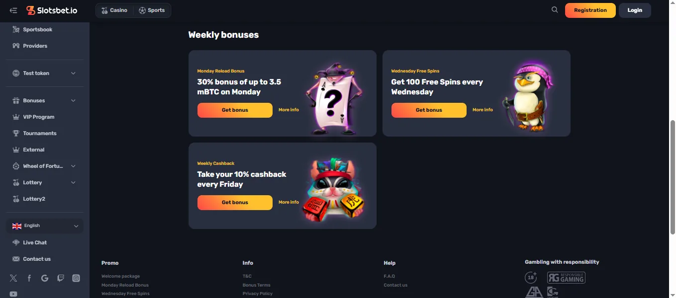 Screenshot of SlotsBet's bonus terms and wagering requirements