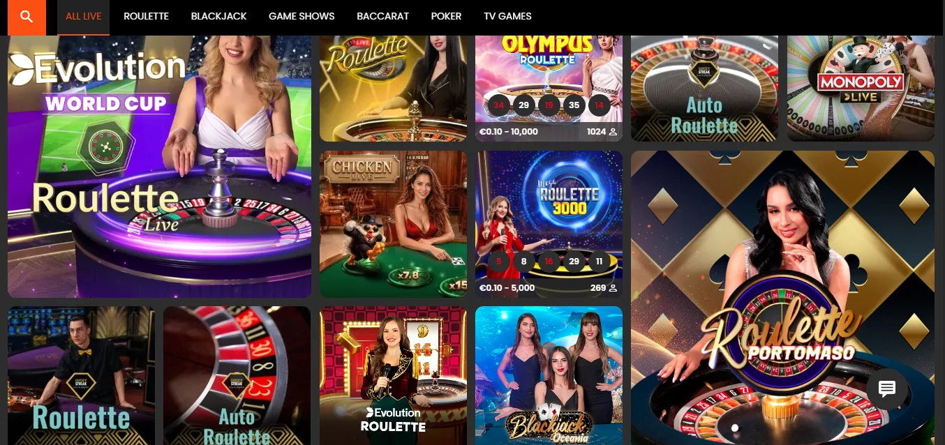 Screenshot of Sport Center Bettin's games lobby