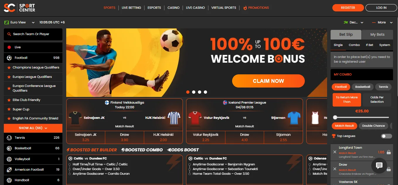 Screenshot of Sport Center Bettin's homepage