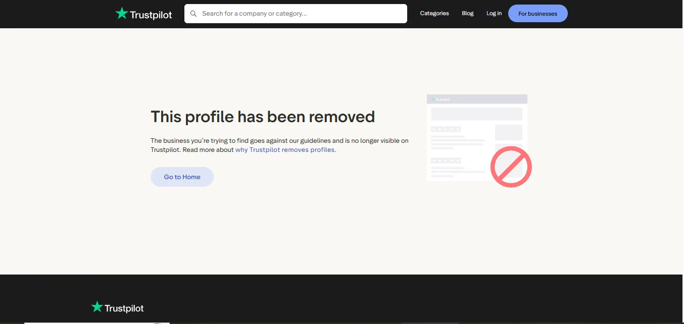Screenshot of Sport Center Bettin's Trustpilot rating overview