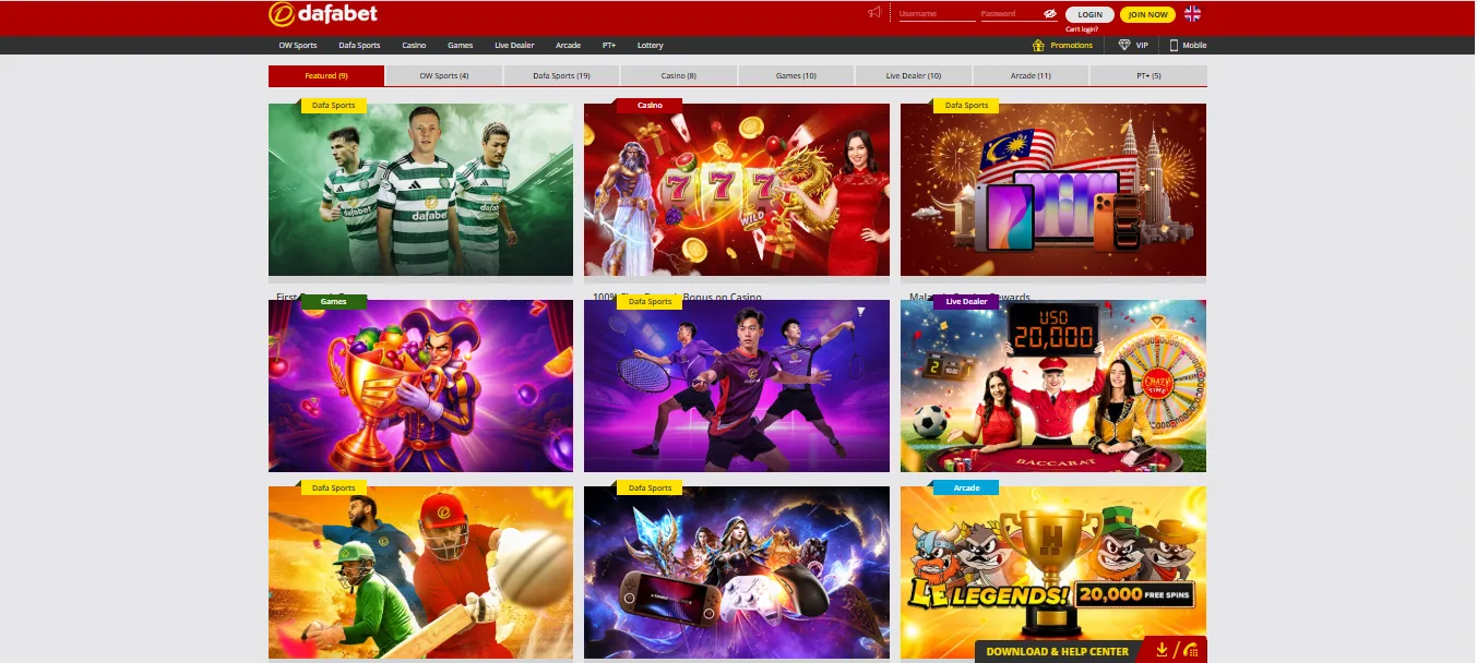 Screenshot of Sport Dafa's welcome bonus offer
