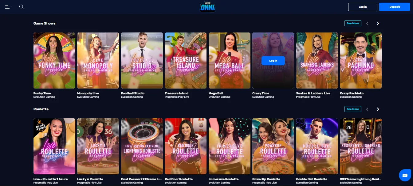 Screenshot of SuperOnni's games lobby