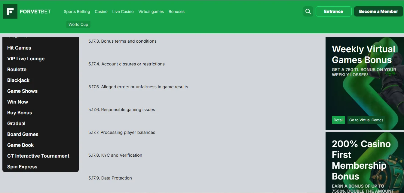 Screenshot of Tornadobahis's bonus terms and wagering requirements