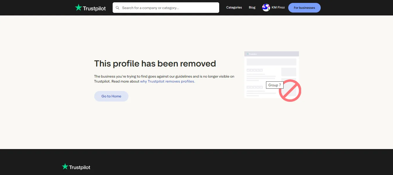 Screenshot of Vox Casino's negative Trustpilot review